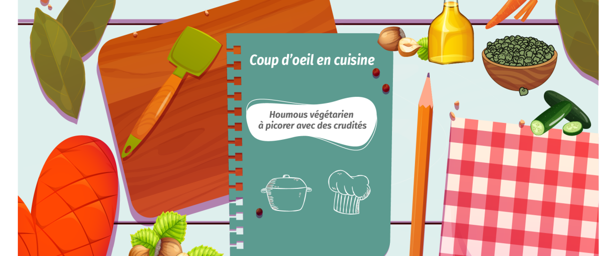 Houmous végétarien à picorer avec des crudités