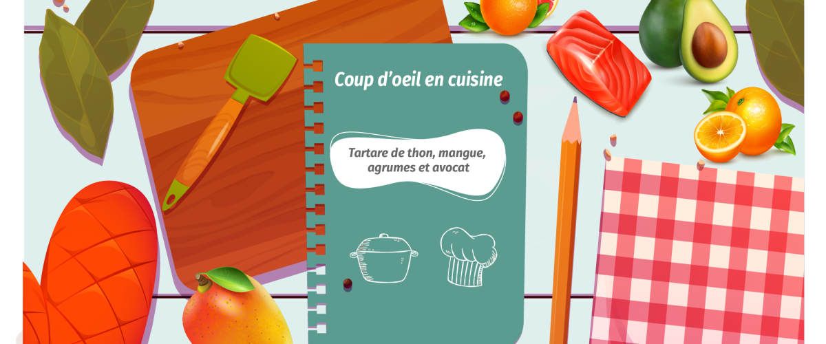 Tartare de thon, mangue, agrumes et avocat